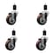 Service Caster 3.5'' Maroon Poly Wheel Swivel 1-1/2'' Expanding Stem Caster Set, 4PK SCC-EX20S3514-PPUB-MRN-112-4 - alternate 1